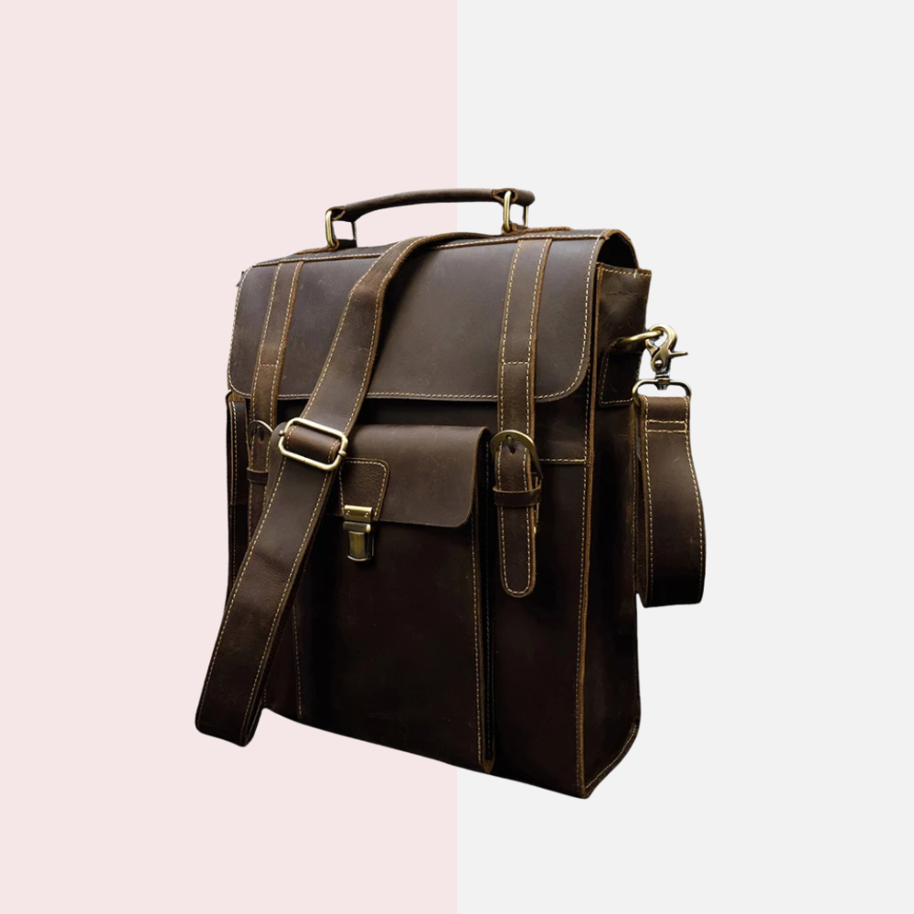 Crazy Horse Leather Laptop Backpack