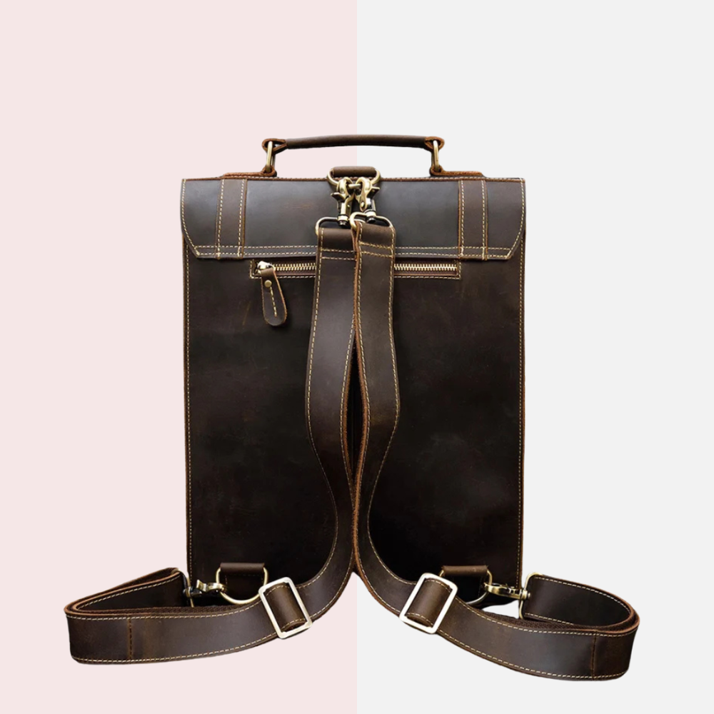 Crazy Horse Leather Laptop Backpack
