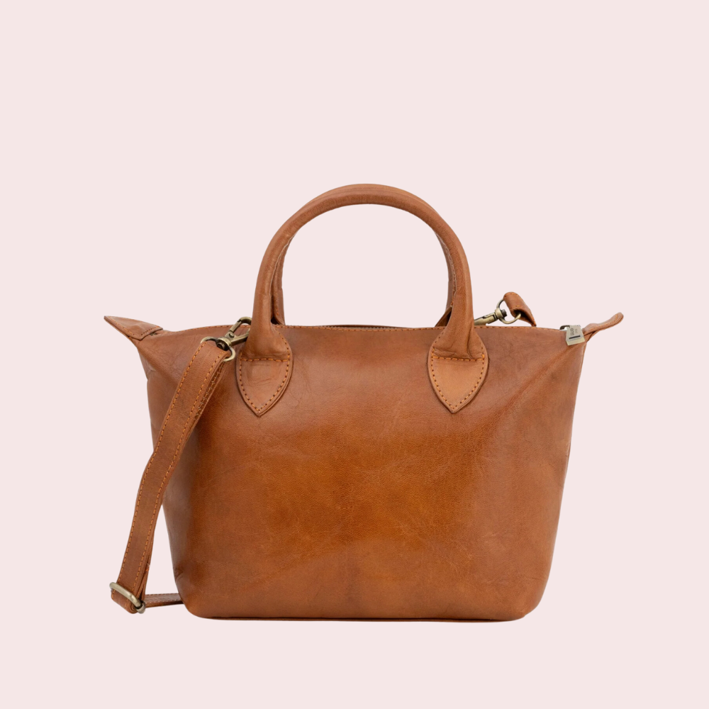 Cognac Brown Top-Handle Bag