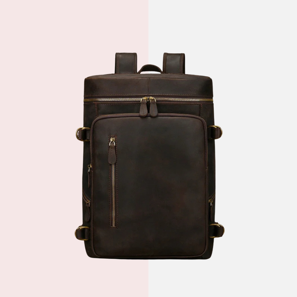 Rustic Tan Leather Backpack