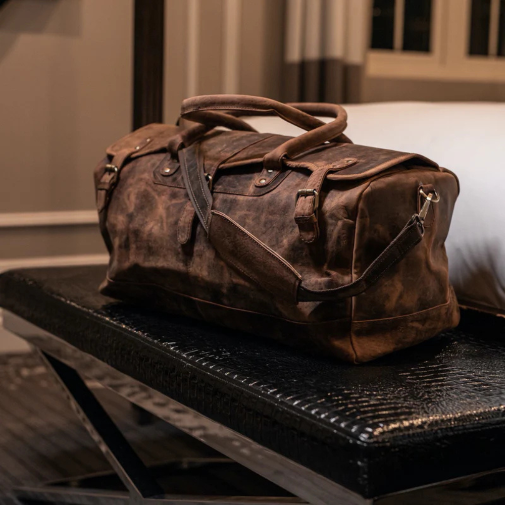 Essex Vintage Full-Grain Leather Duffle Bag