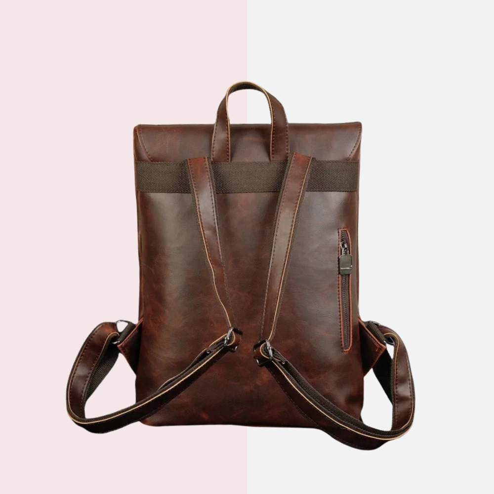 Retro Brown Crazy Horse Leather Backpack