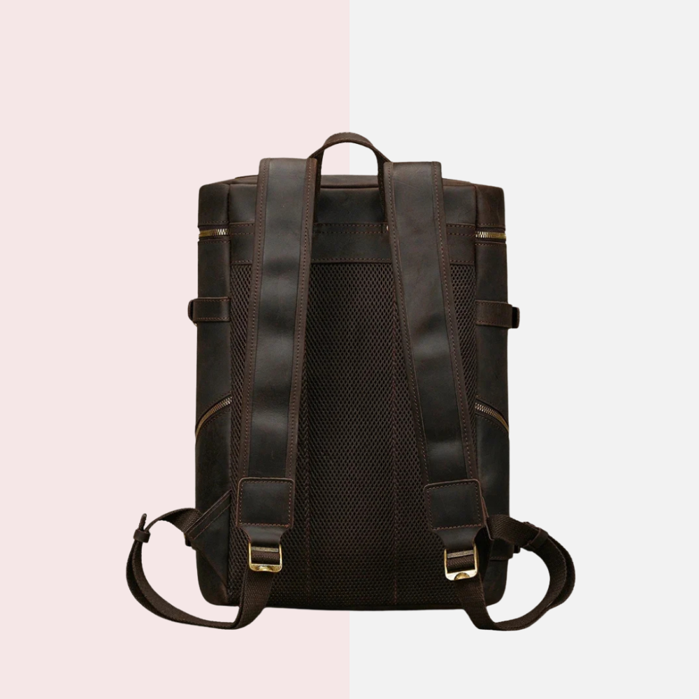 Rustic Tan Leather Backpack