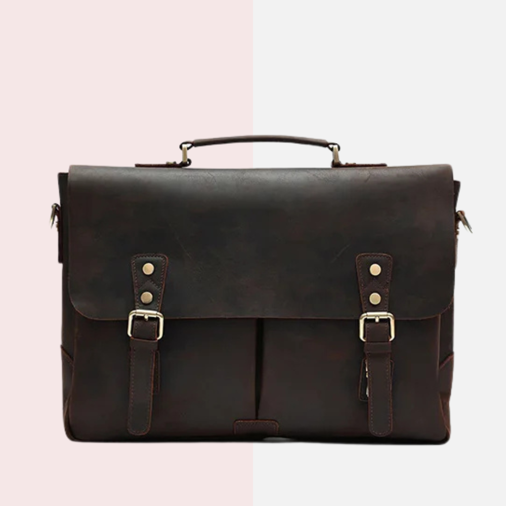 Coffee Brown Business Laptop Briefcase