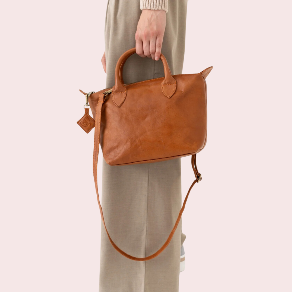 Cognac Brown Top-Handle Bag