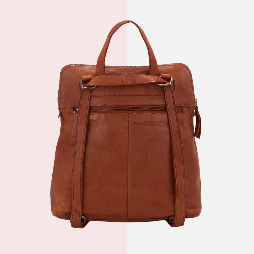 Brown leather convertible backpack