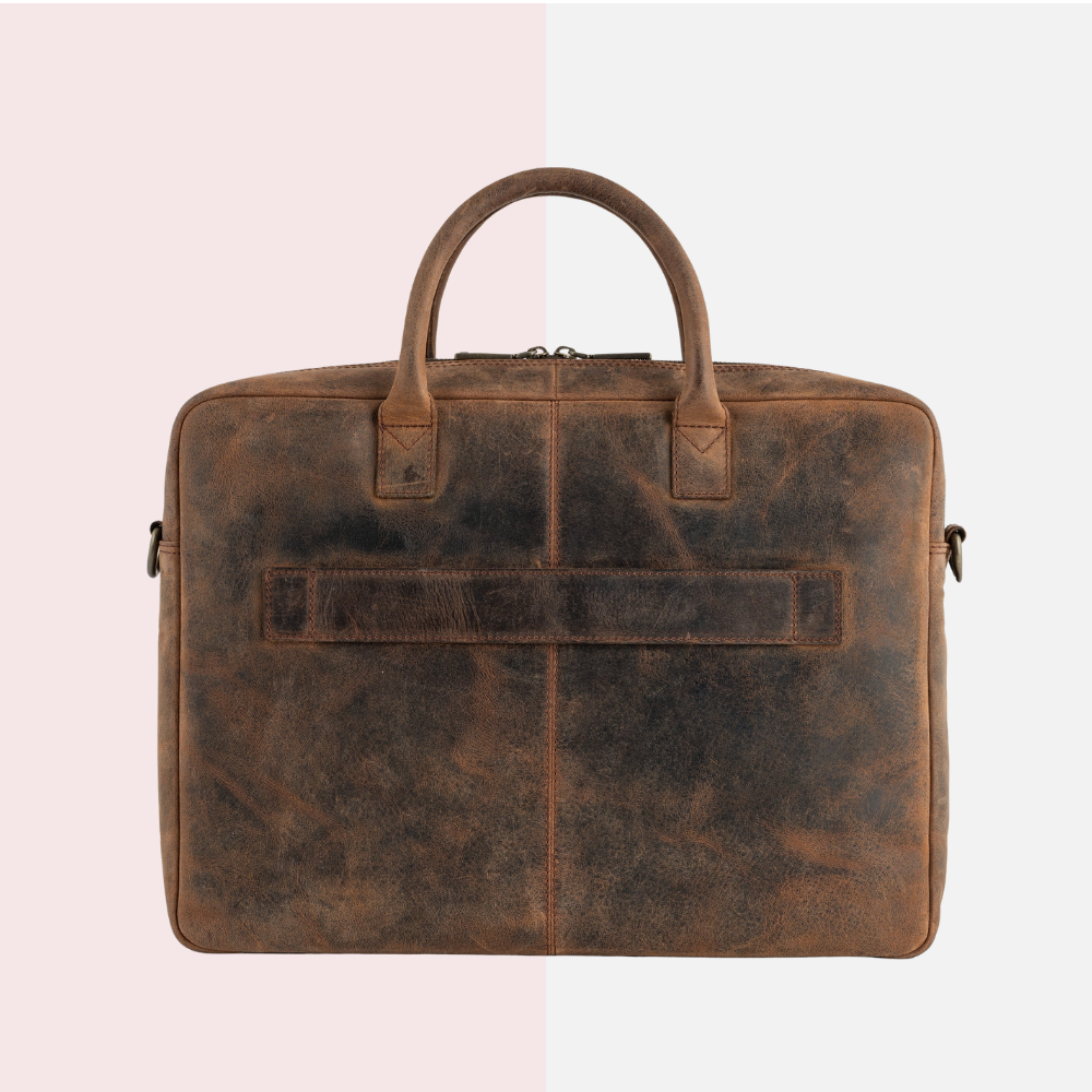 Earth Brown Leather Business Briefcase