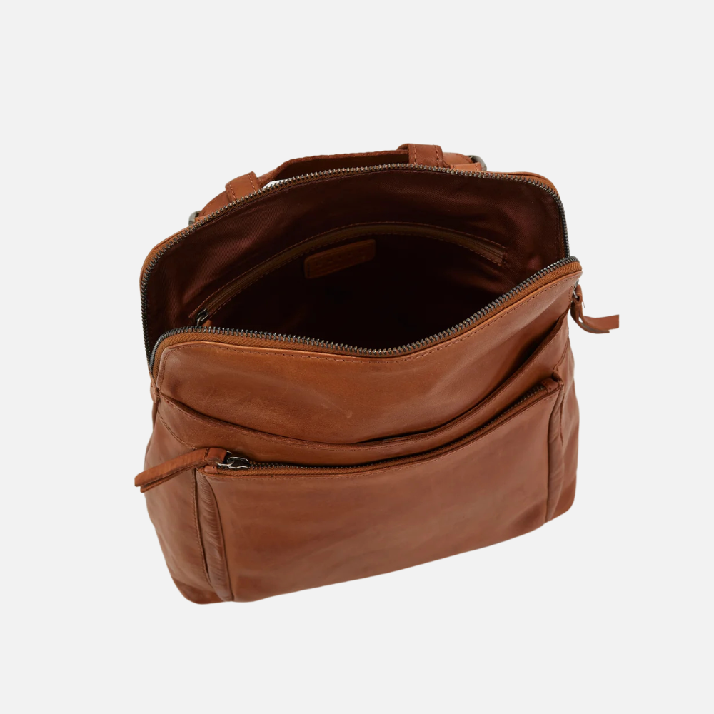 Brown leather convertible backpack