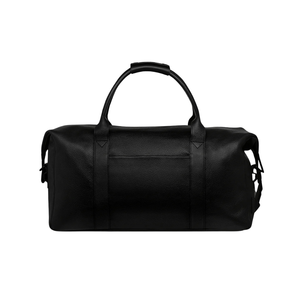 Black Luxe Leather Duffle Bag