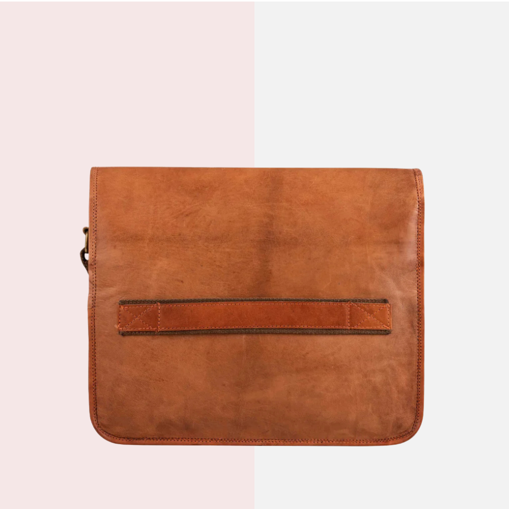 Sleek Leather Laptop Messenger