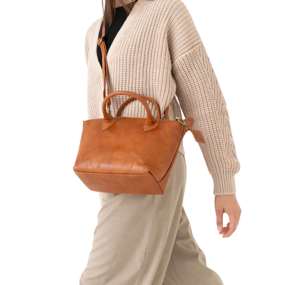 Cognac Brown Top-Handle Bag