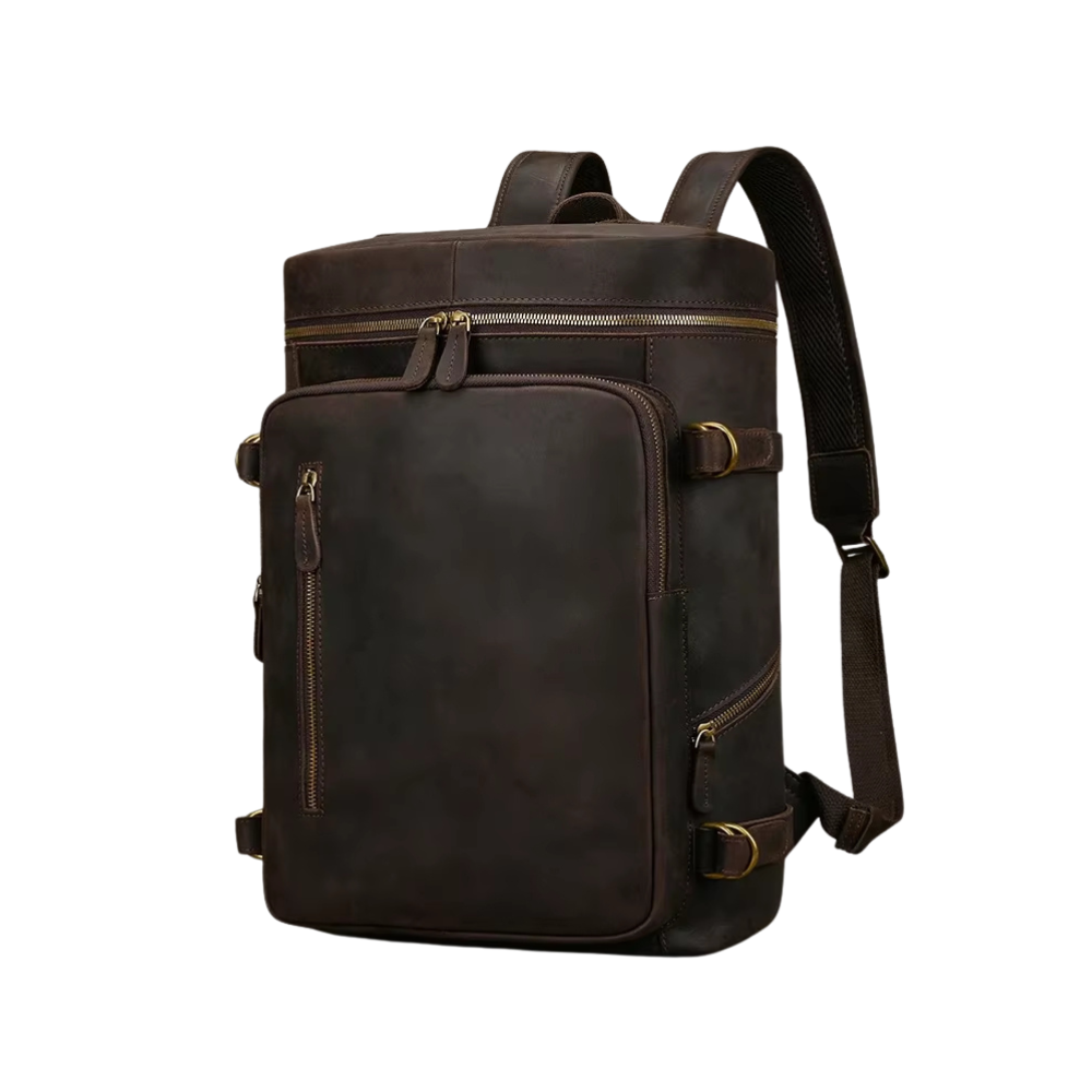 Rustic Tan Leather Backpack