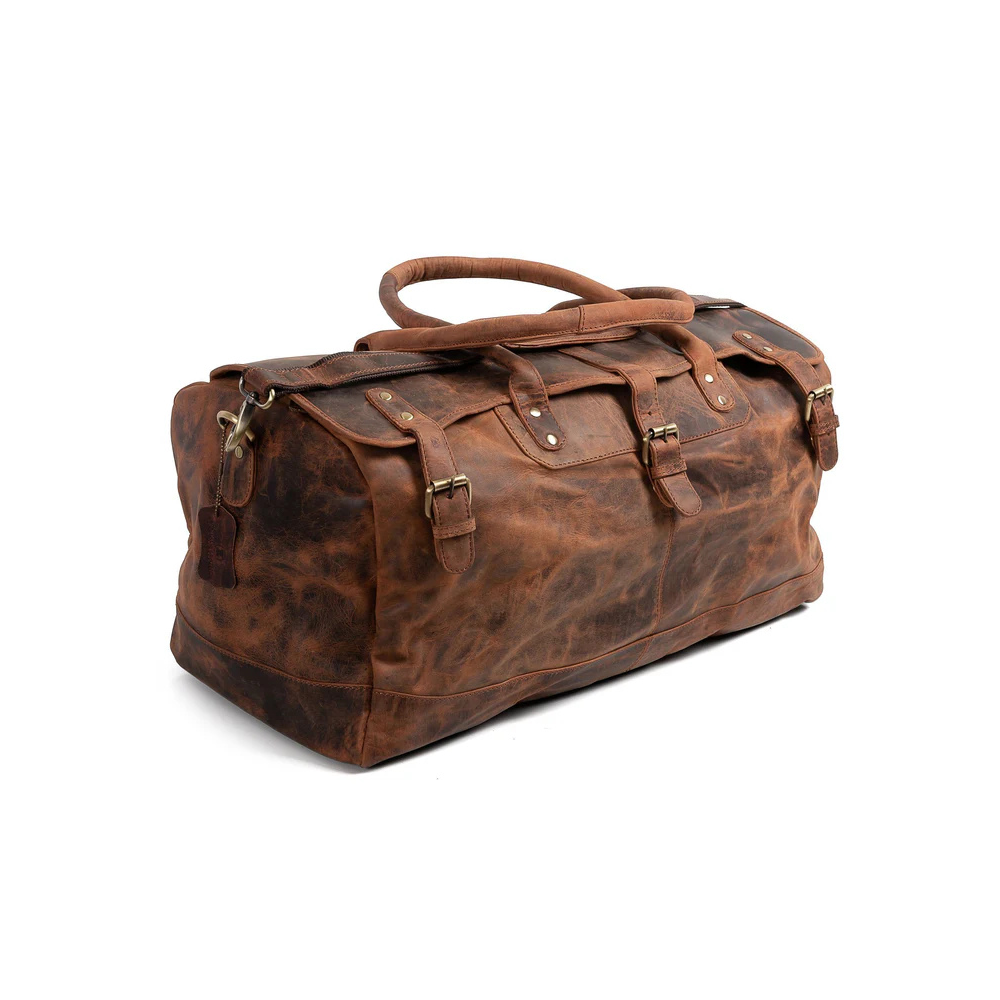 Essex Vintage Full-Grain Leather Duffle Bag