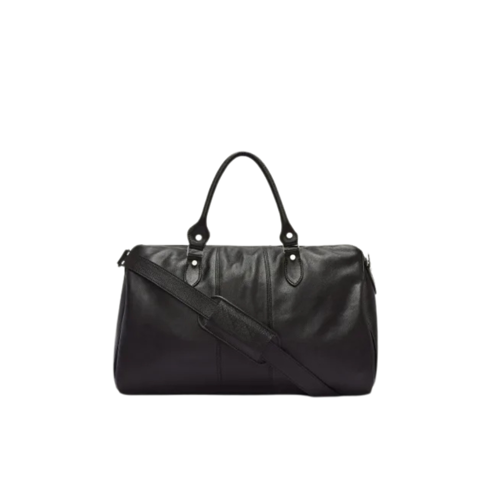 Black Calf Leather Saddler Duffle Bag