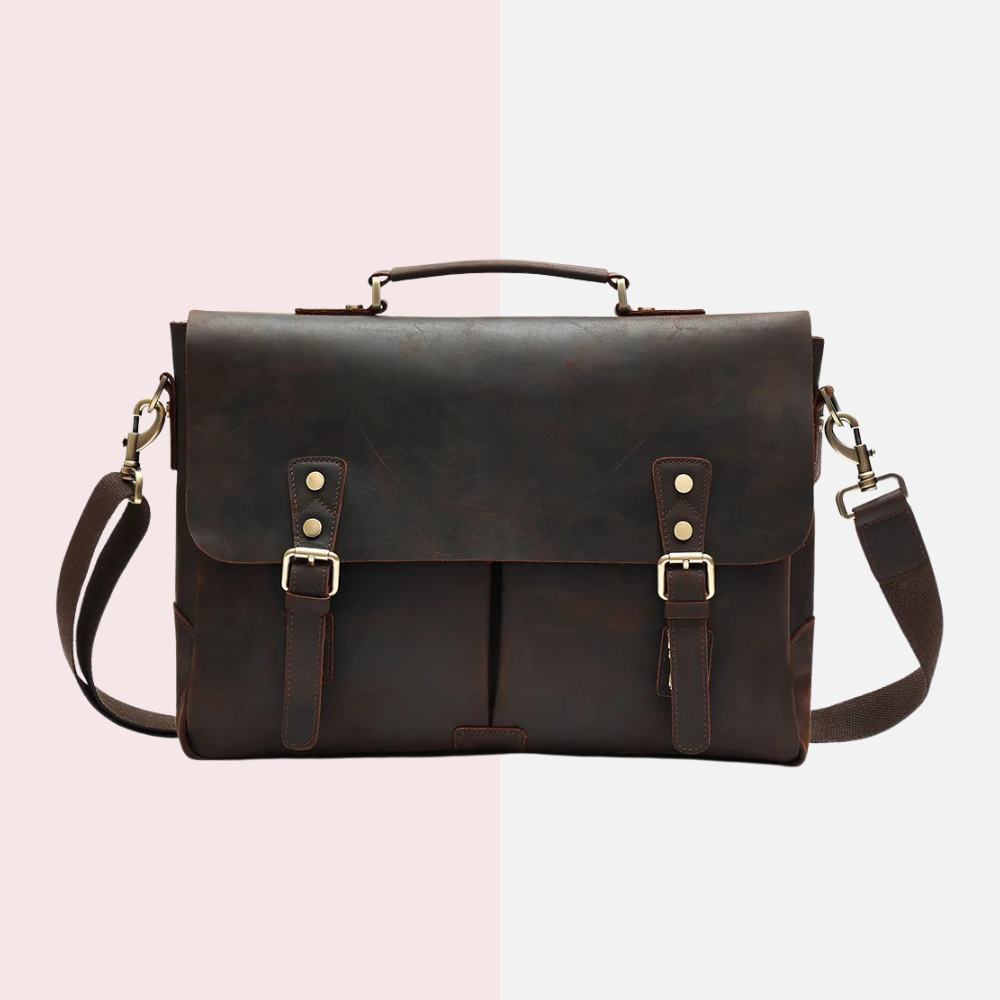 Coffee Brown Business Laptop Briefcase
