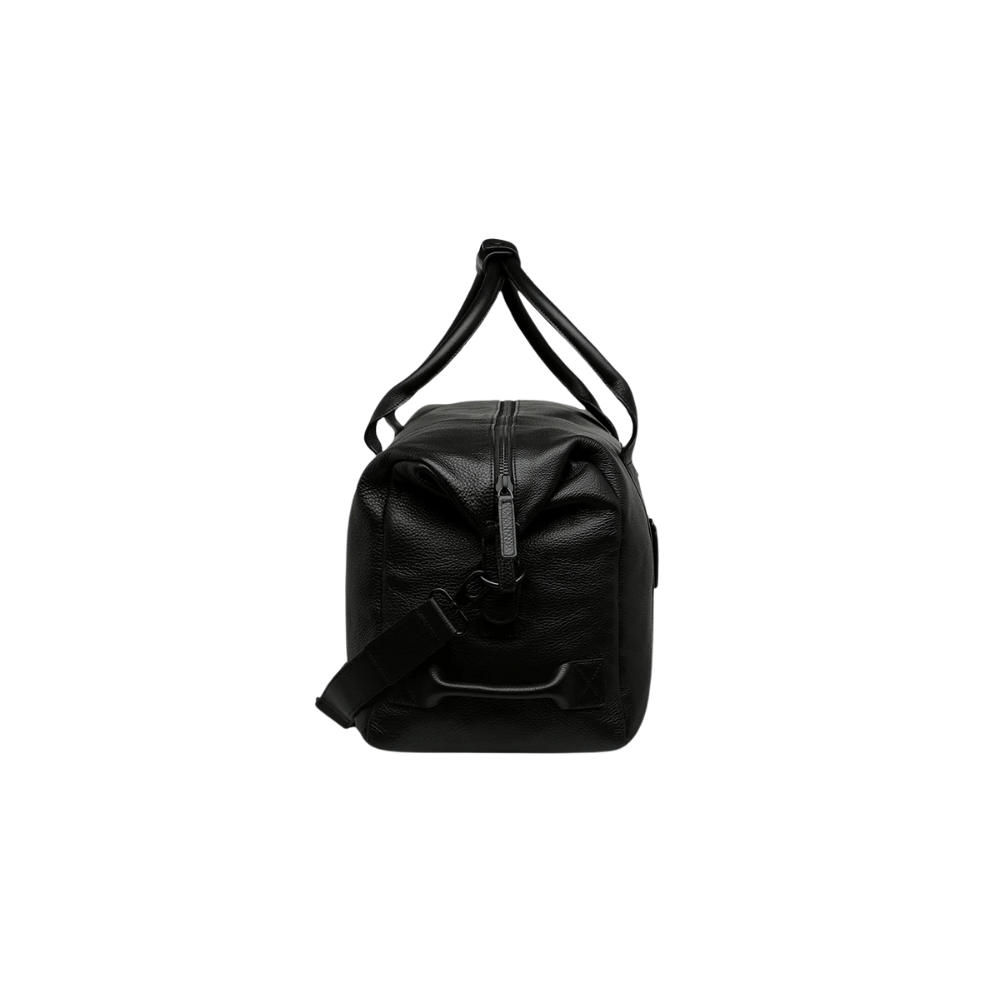 Black Luxe Leather Duffle Bag
