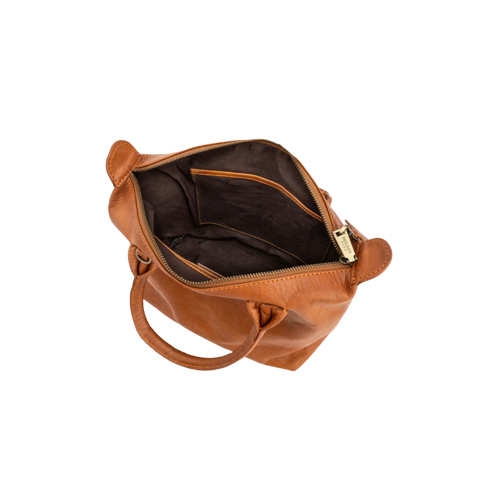 Cognac Brown Top-Handle Bag
