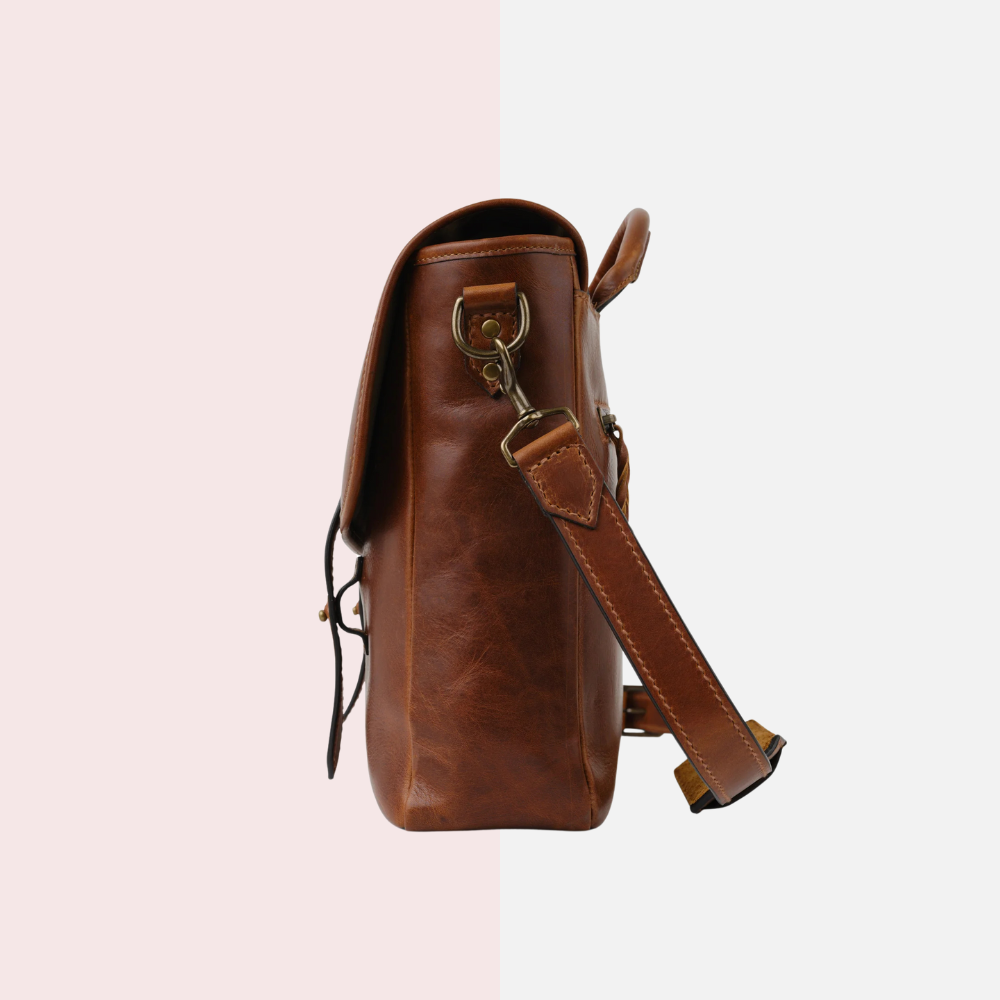 Cognac Brown Laptop Briefcase
