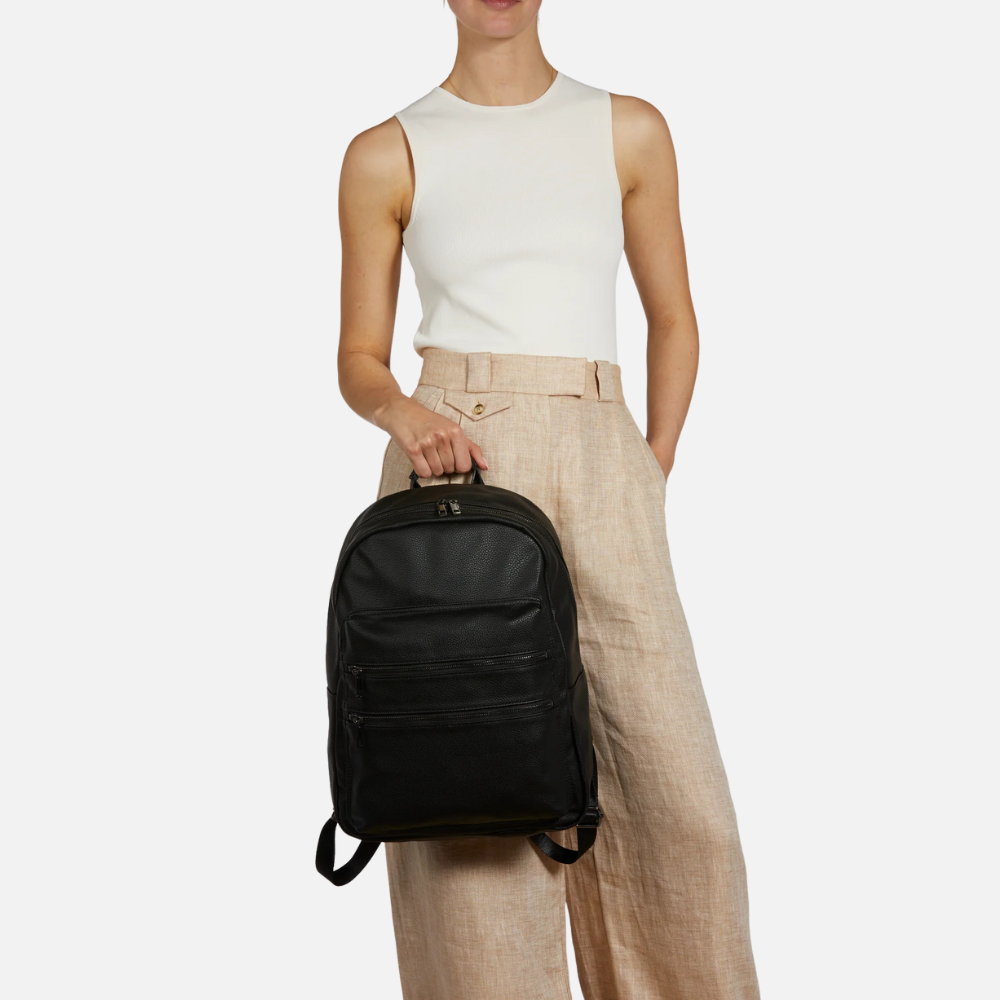 Multi-Pocket Black Backpack