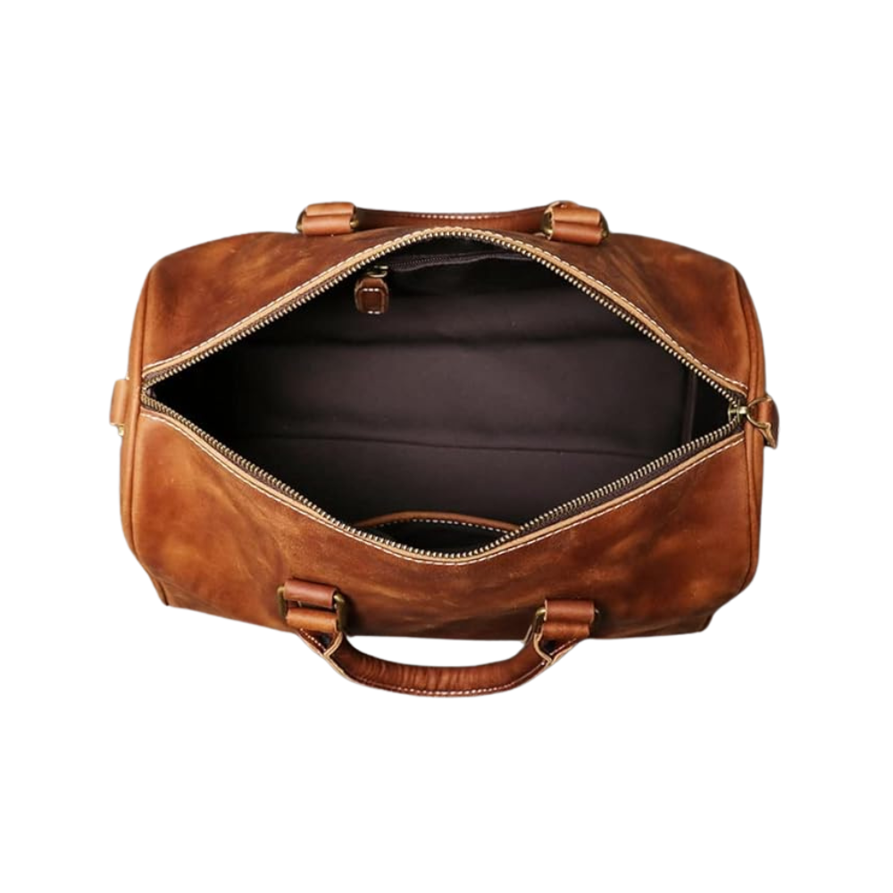 Vintage Brown Leather Business Travel Bag