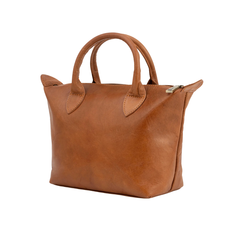 Cognac Brown Top-Handle Bag