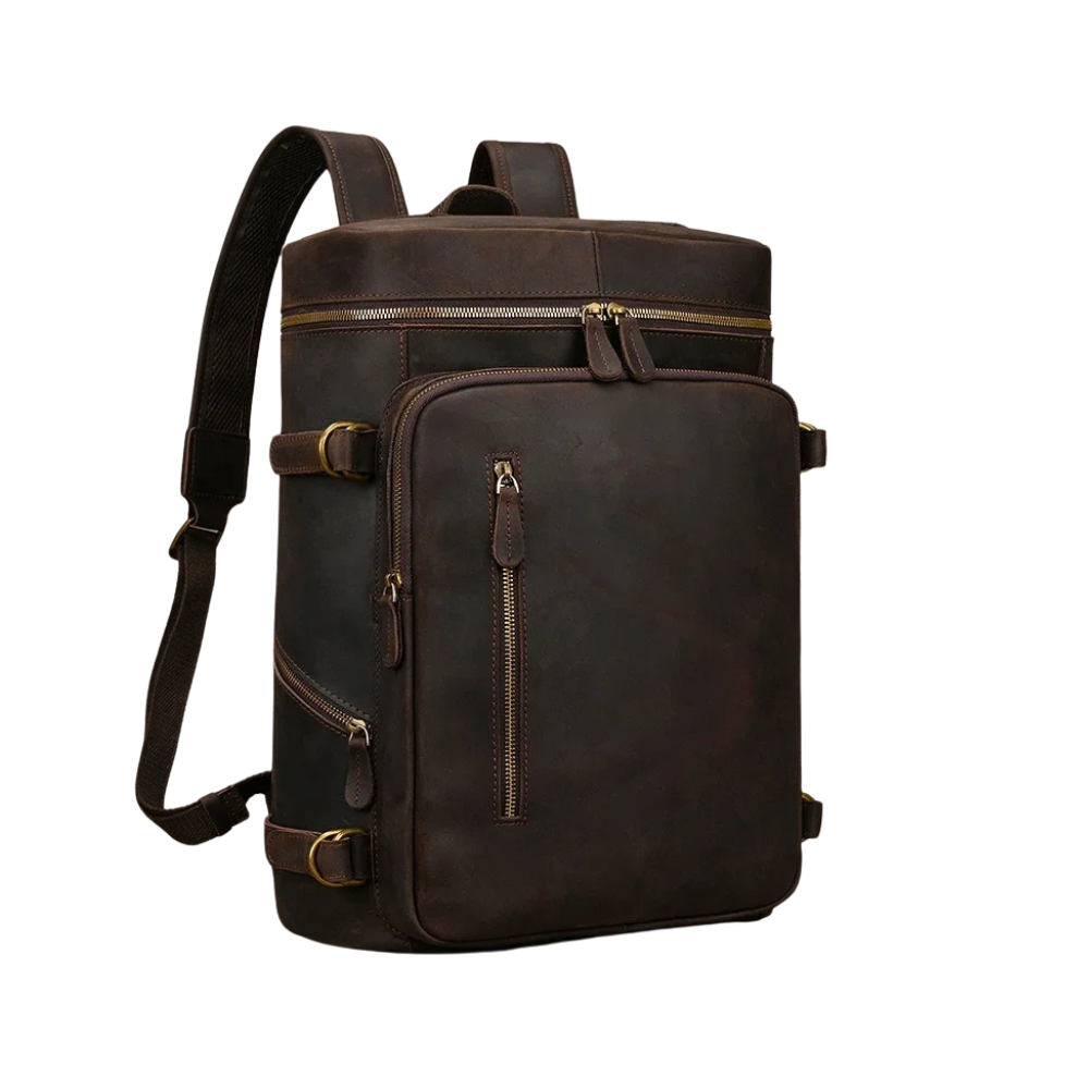 Rustic Tan Leather Backpack