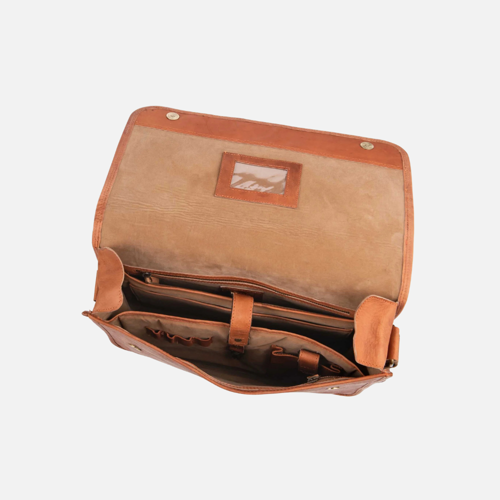 Sleek Leather Laptop Messenger