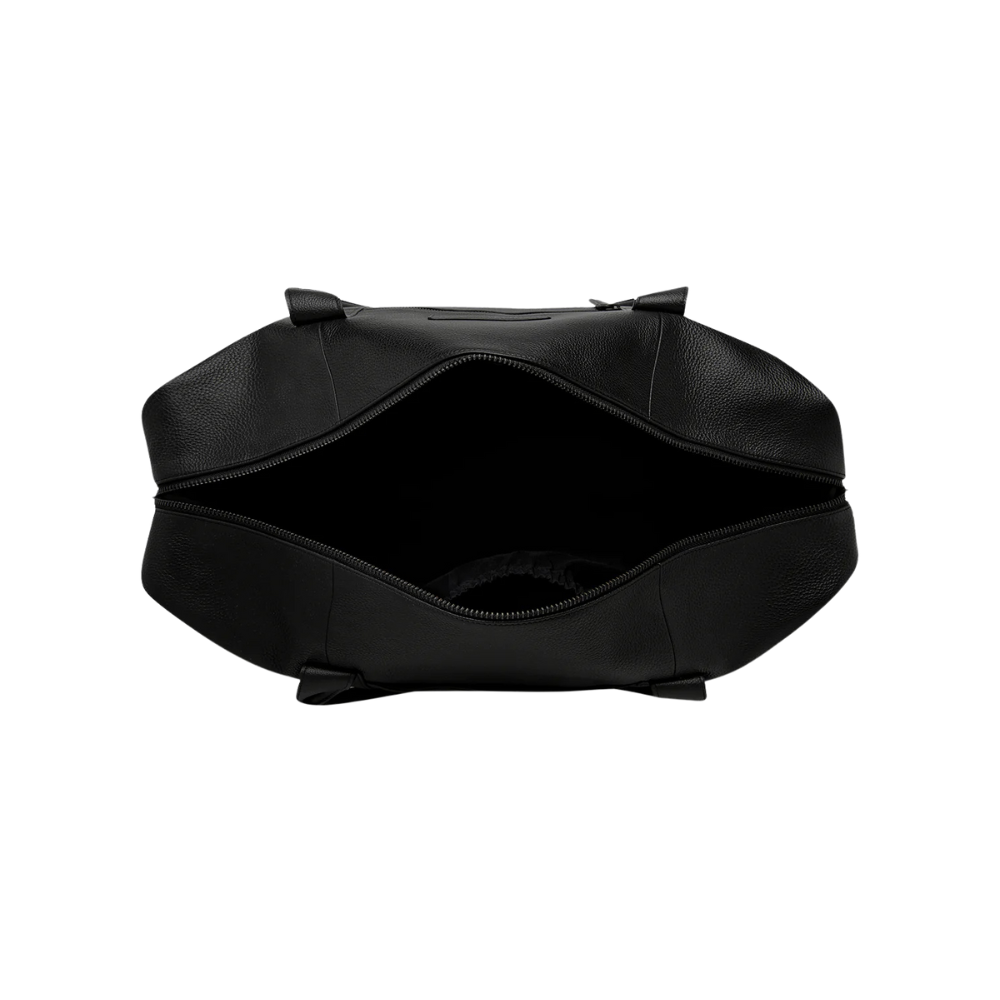 Black Luxe Leather Duffle Bag