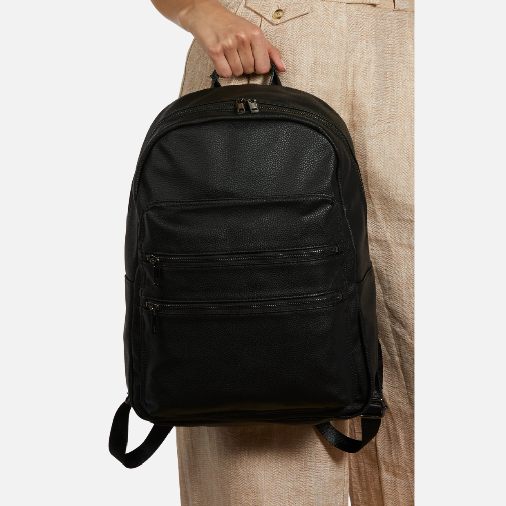 Multi-Pocket Black Backpack