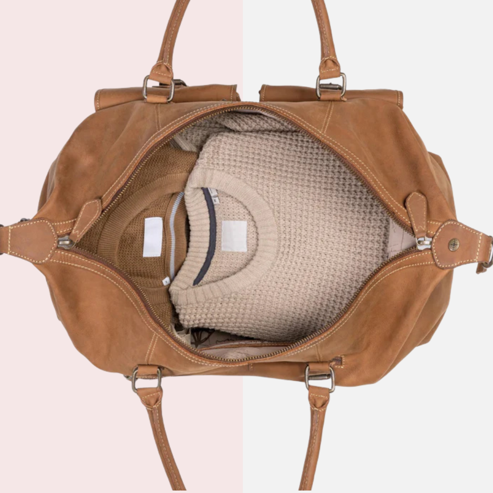 Cognac Brown Vintage Duffle Bag