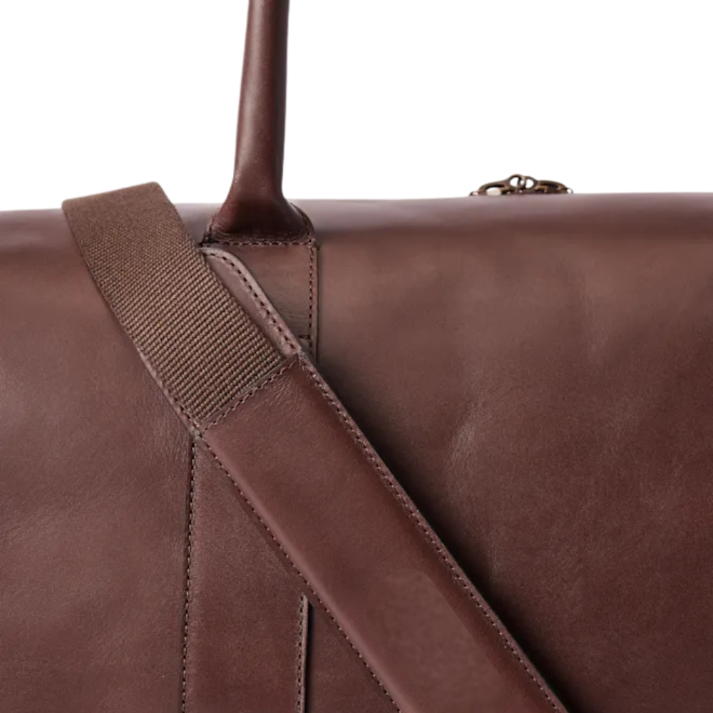 Dark Tan Full-Grain Leather Travel Bag