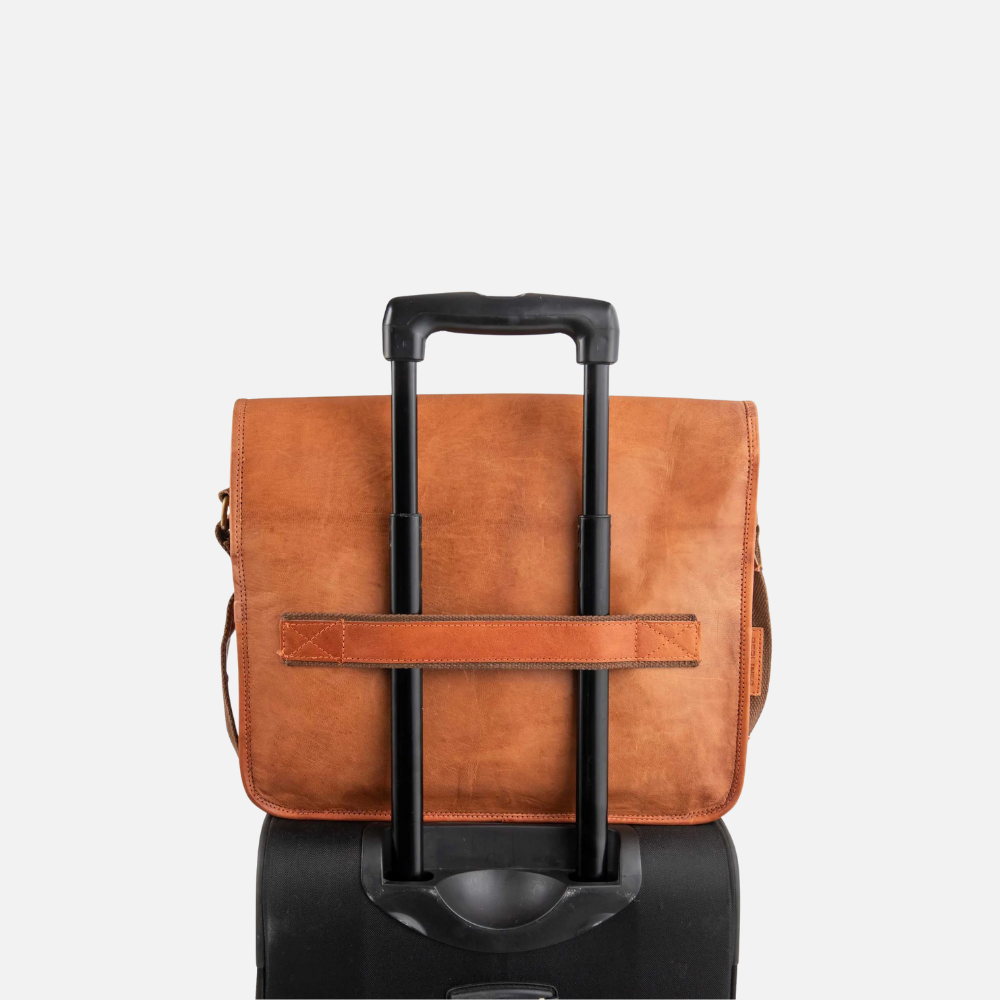 Sleek Leather Laptop Messenger