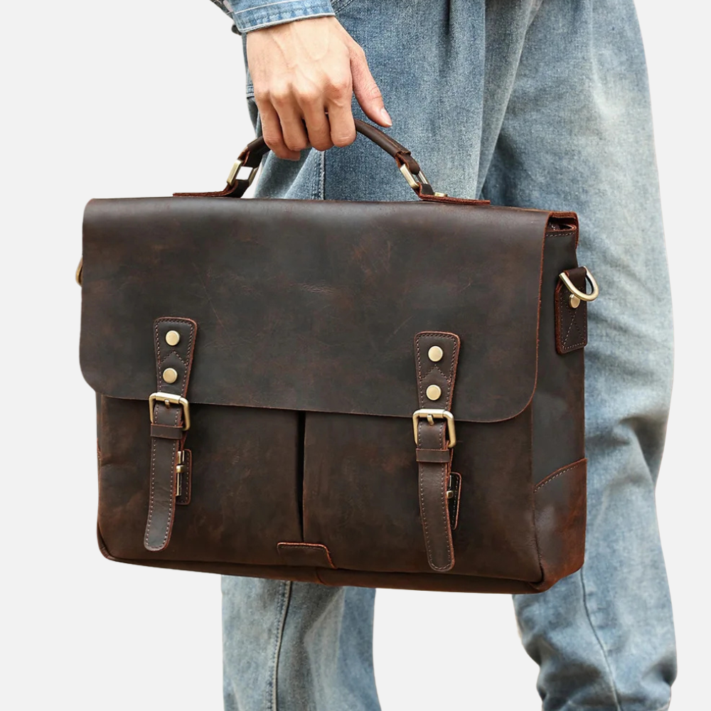 Coffee Brown Business Laptop Briefcase
