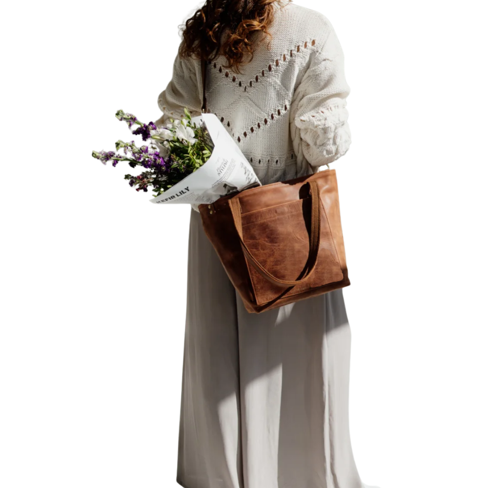 Camel Brown Carryall Tote Bag