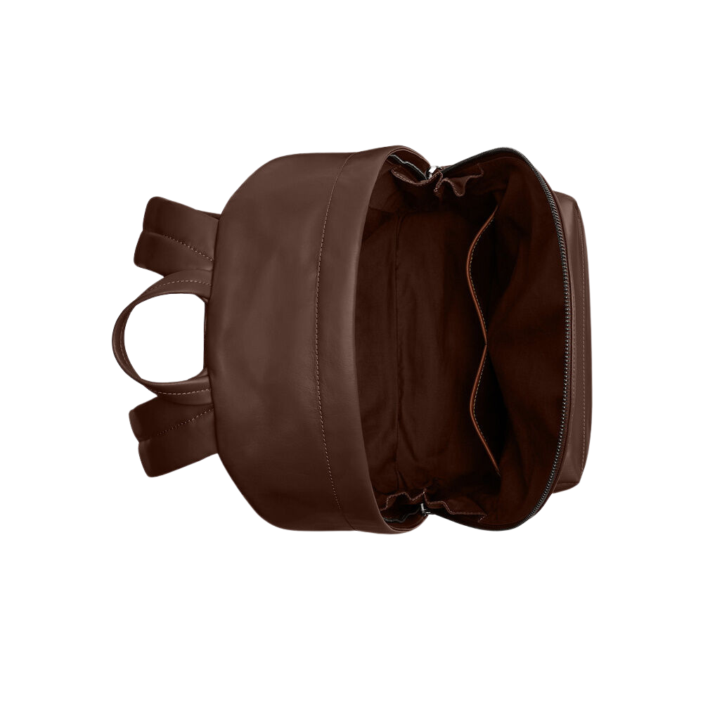 Minimalist Brown Leather Backpack