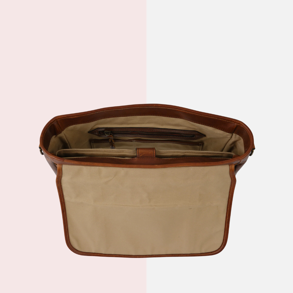 Cognac Brown Laptop Briefcase
