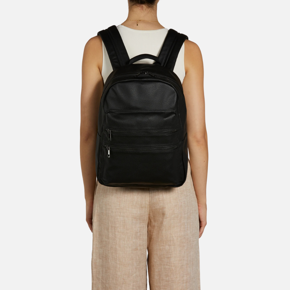 Multi-Pocket Black Backpack