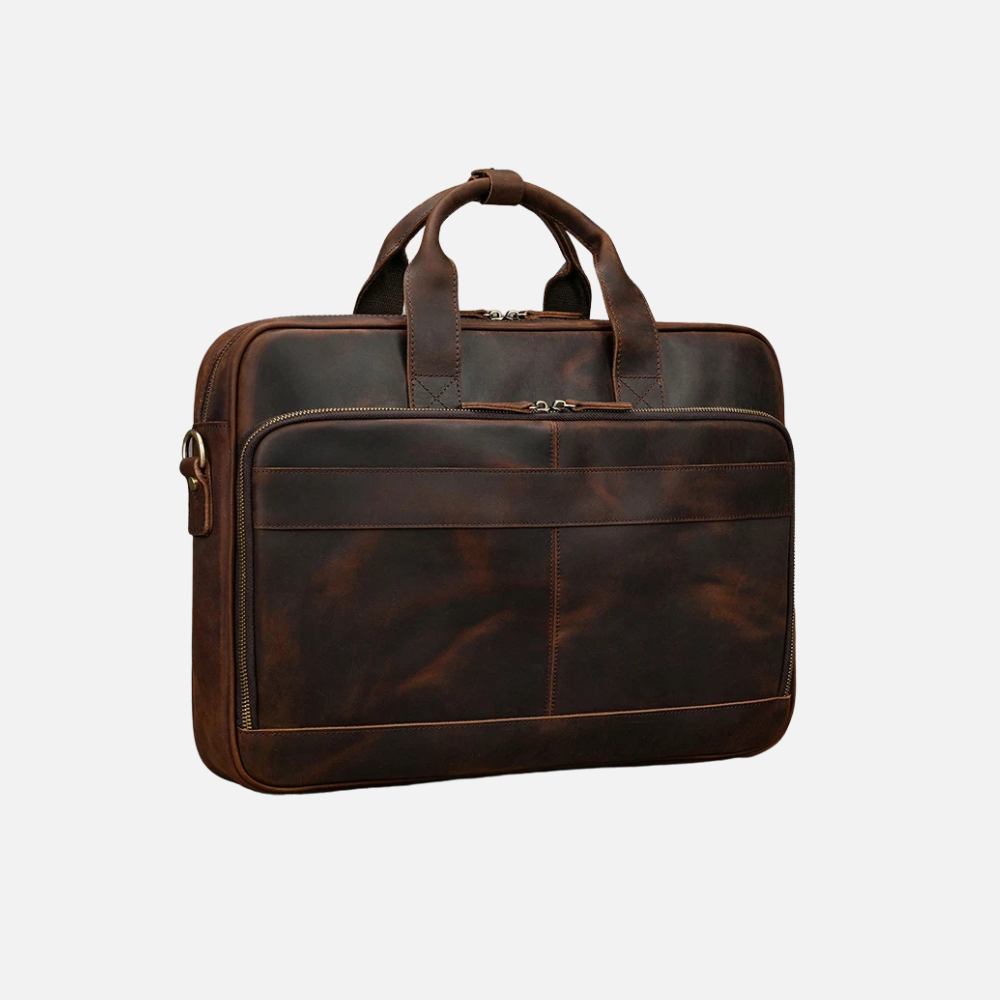 Vintage Crazy Horse Leather Laptop Bag