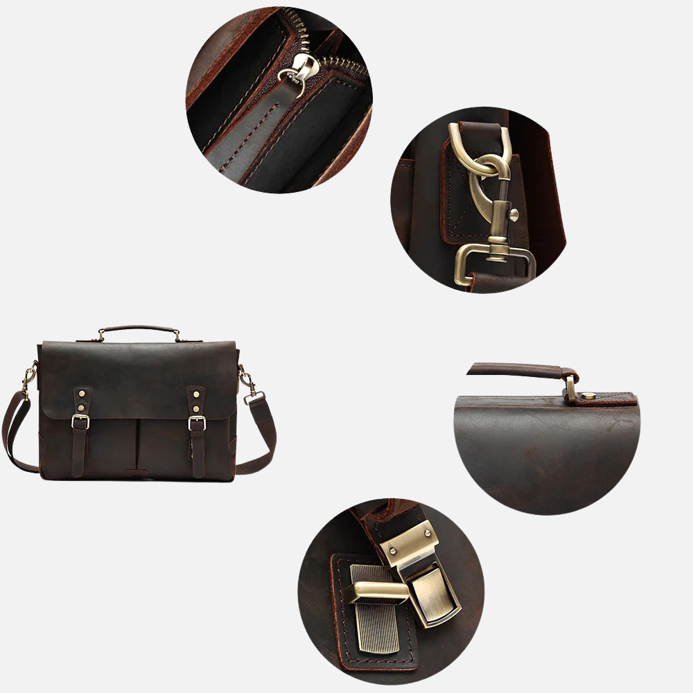 Coffee Brown Business Laptop Briefcase