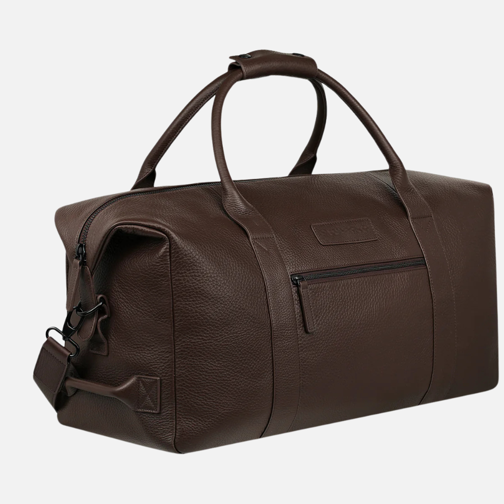 Cocoa Luxe Leather Duffle Bag