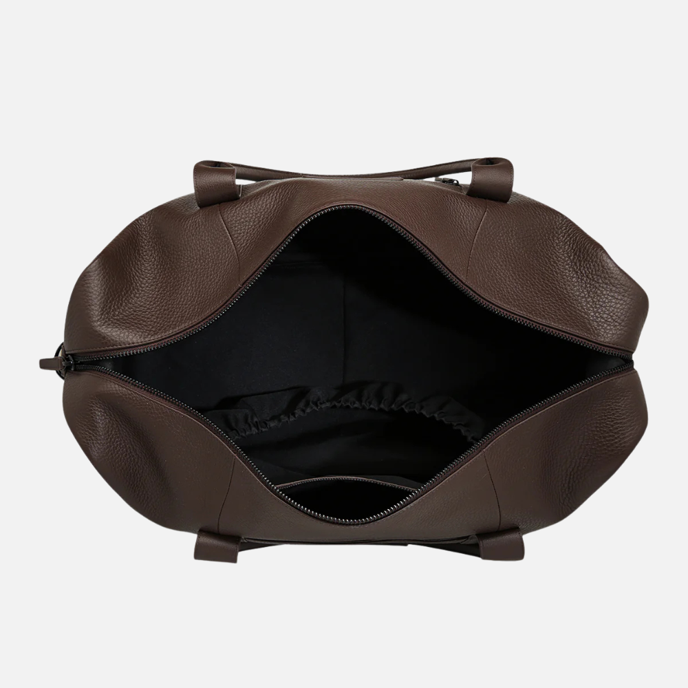 Cocoa Luxe Leather Duffle Bag
