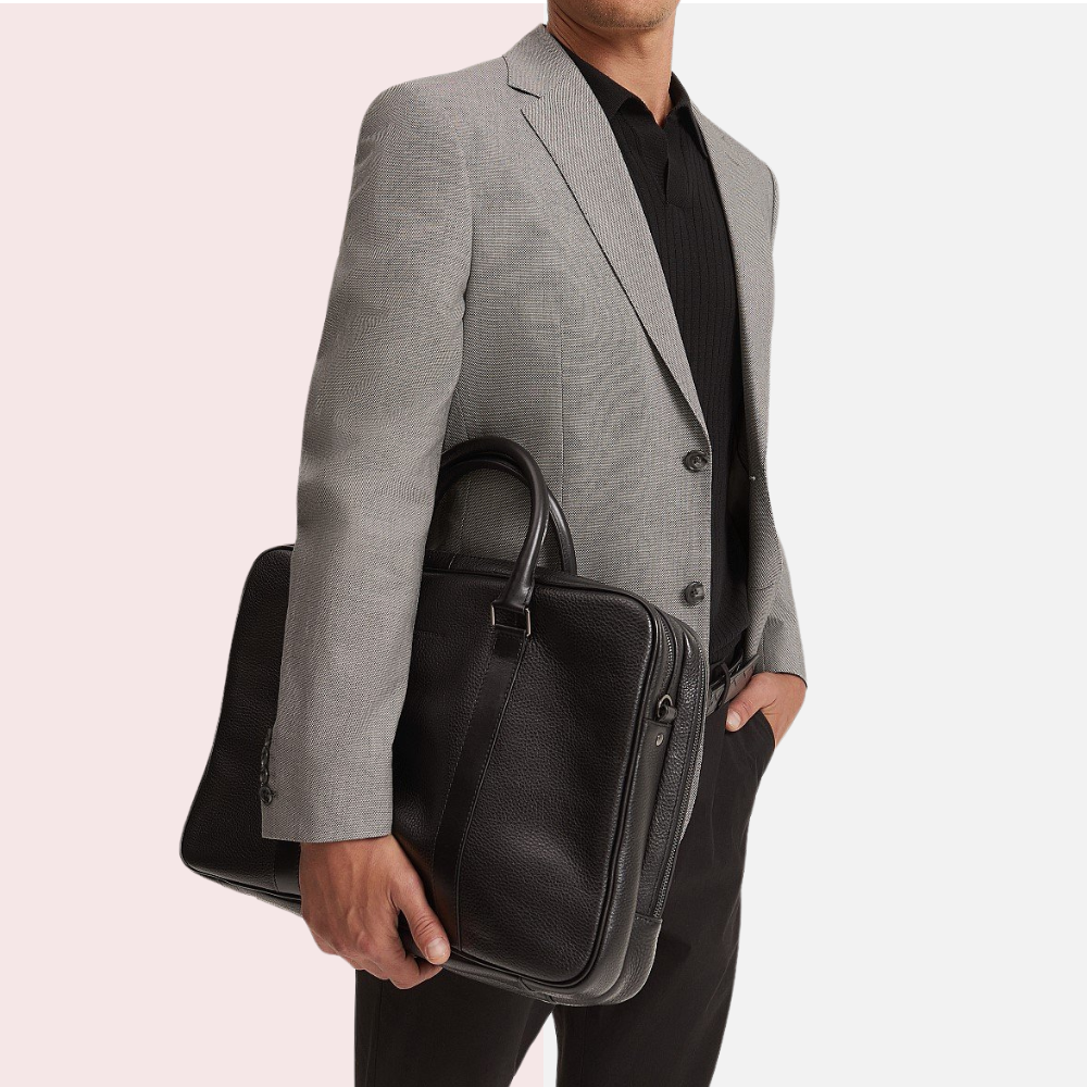 Black Leather Laptop Bag