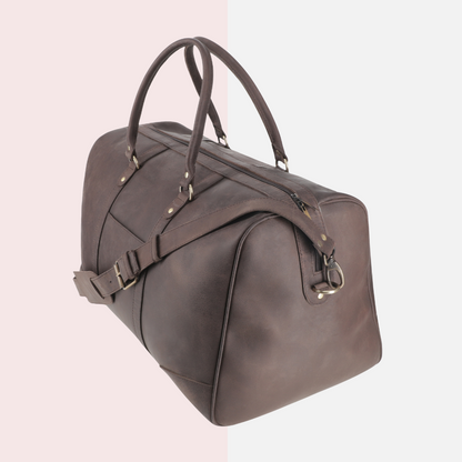 Rustic Brown Leather Duffle Bag