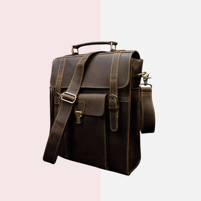 Crazy Horse Leather Laptop Backpack