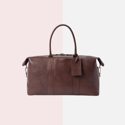 Dark Tan Full-Grain Leather Travel Bag