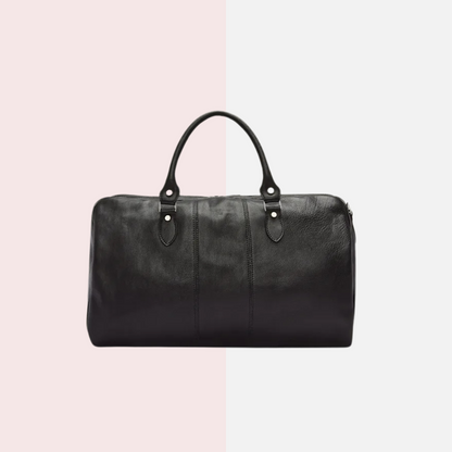 Black Calf Leather Saddler Duffle Bag