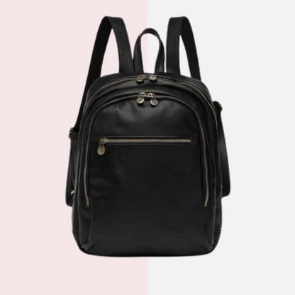 Archy Black Leather Business Backpack