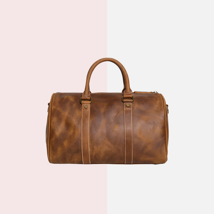 Vintage Brown Leather Business Travel Bag