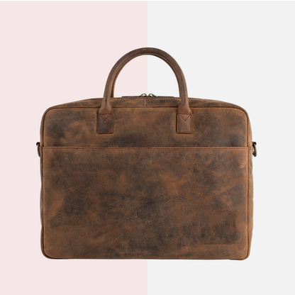 Earth Brown Leather Business Briefcase
