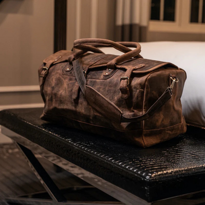 Essex Vintage Full-Grain Leather Duffle Bag
